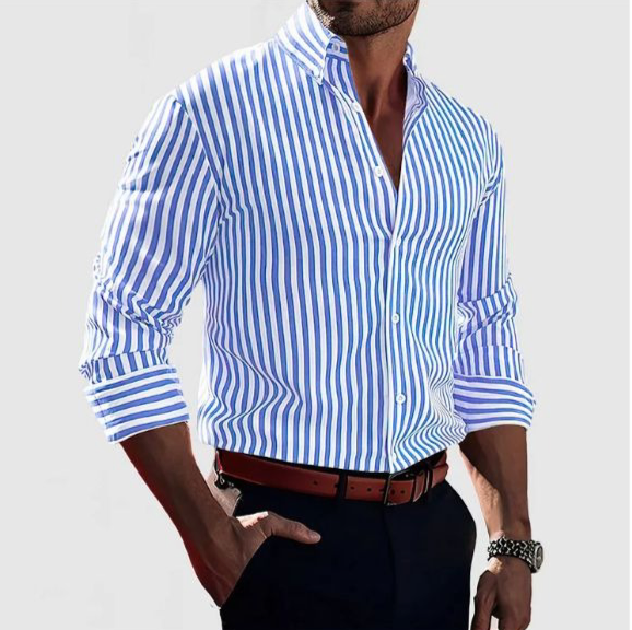 MIRAVO | Chemise rayée pour hommes – Élégante & Confiant