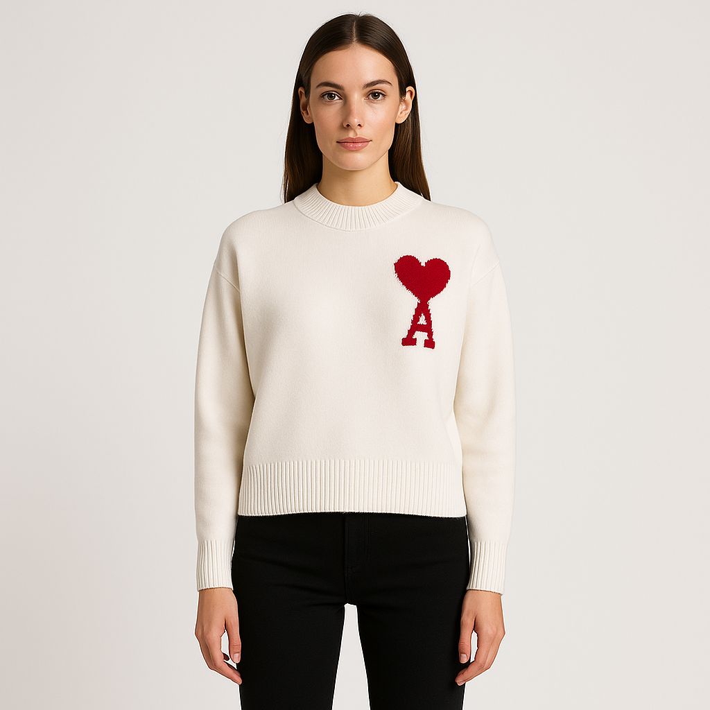 Aimée | Pull en laine luxe avec cœur